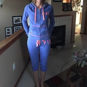 Victoria secret PINK cropped sweat suit