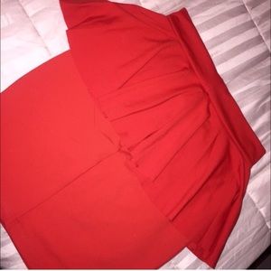 Red bebe borderline peplum knit pencil skirt XXS