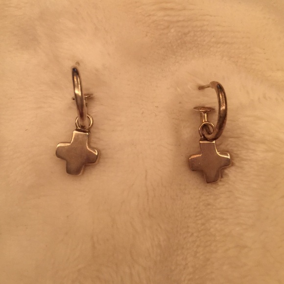 Sterling silver cross earrings