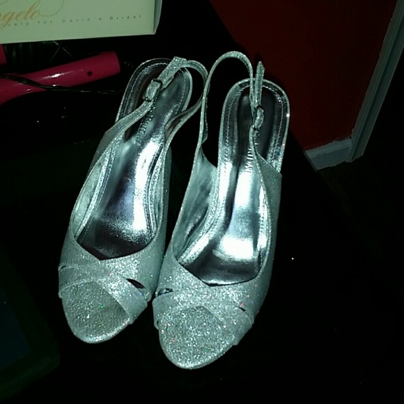 Sparkly sling heels