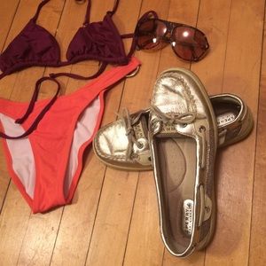 Nearly New Metallic Sperry Topsiders!