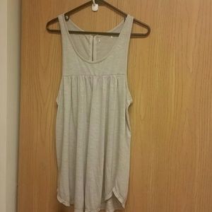 Oatmeal Long Flowy Tank w/zipper in back