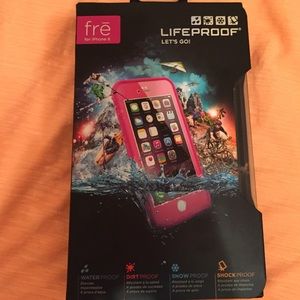 Pink LifeProof case for iPhone 6