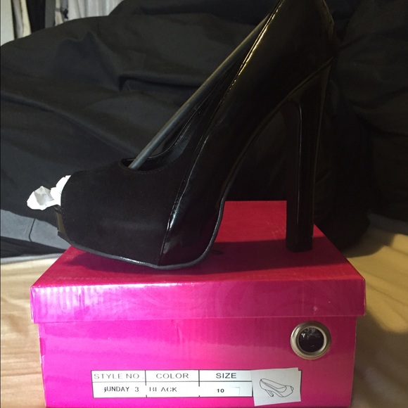 Brand new in box suede and leather high heels
