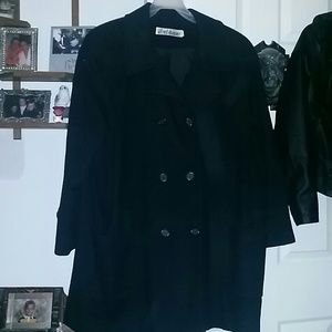 Alfred Dunner Black Wool Peacoat