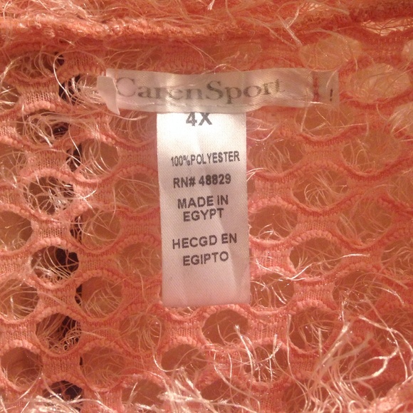 Peach fuzzy c-thru top. - Picture 2 of 3