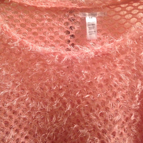 Peach fuzzy c-thru top. - Picture 3 of 3