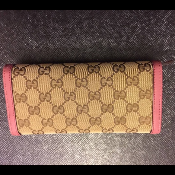 Gucci brown wallet with pink linings - Picture 2 of 4