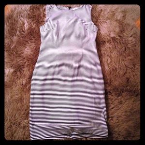 Black/white knee length dress