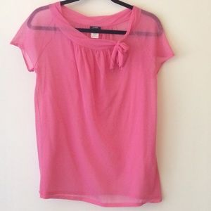 J. Crew Sheer Pink Top