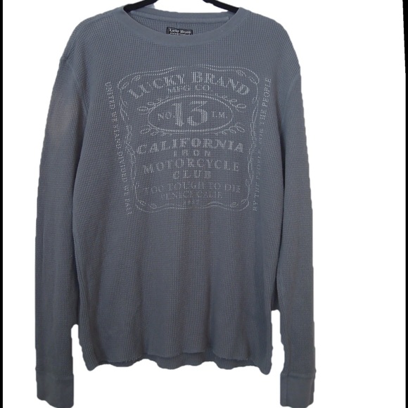 Mens Lucky Brand Gray Thermal Long Sleeve