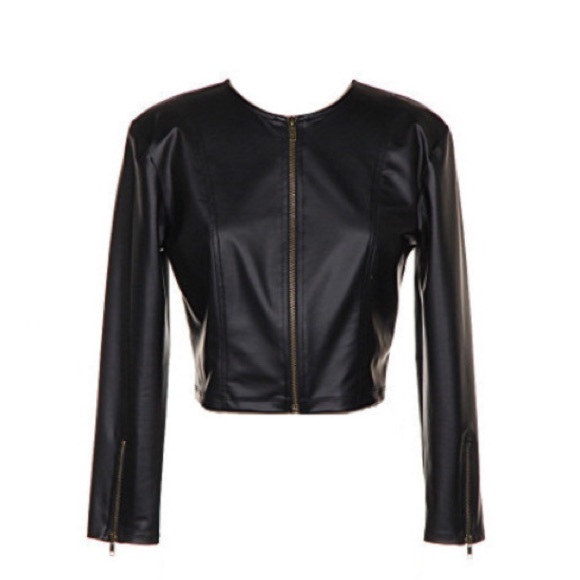 The Row Cropped Leather Jacket