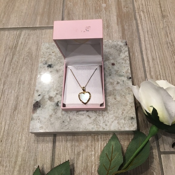 Sterling Silver Heart Necklace with Abalone inlay - Picture 2 of 4