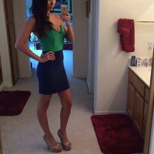 (4 for $40) Blue and green dress