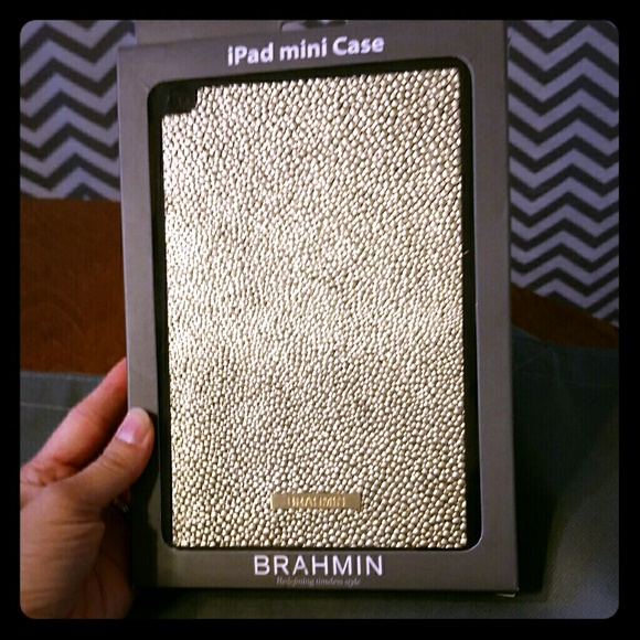 BRAHMIN IPAD MINI GOLD HARD CASE NWT