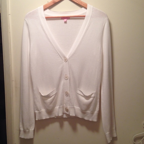 Lilly Pulitzer white Odin cotton cardigan sweater