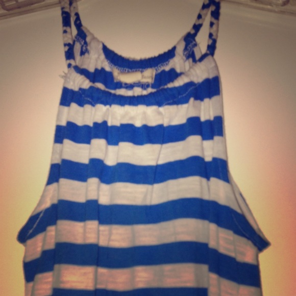 Blue and white stripe coverup/ tank or dress
