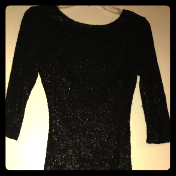 Black sequin mini dress