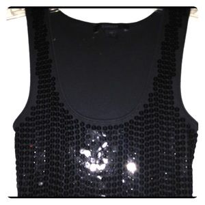 Black sequin tank