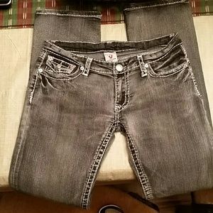 True Religion faded black jeans