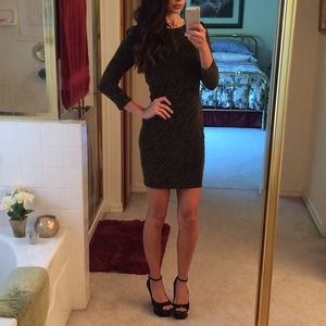 (4 for $40) Black dress three quarter sleeve