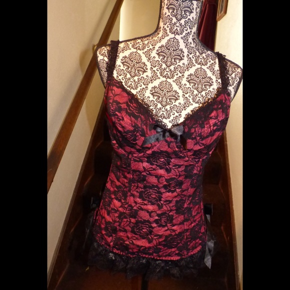 Red/Black Lacy one-piece lingerie