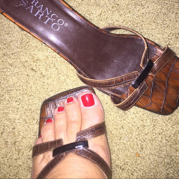 Franco Sarto's brown leather shoes