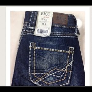 BKE 24 slim fit low rise dark wash jeans