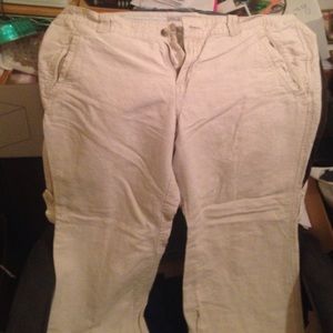 Tan linen pants