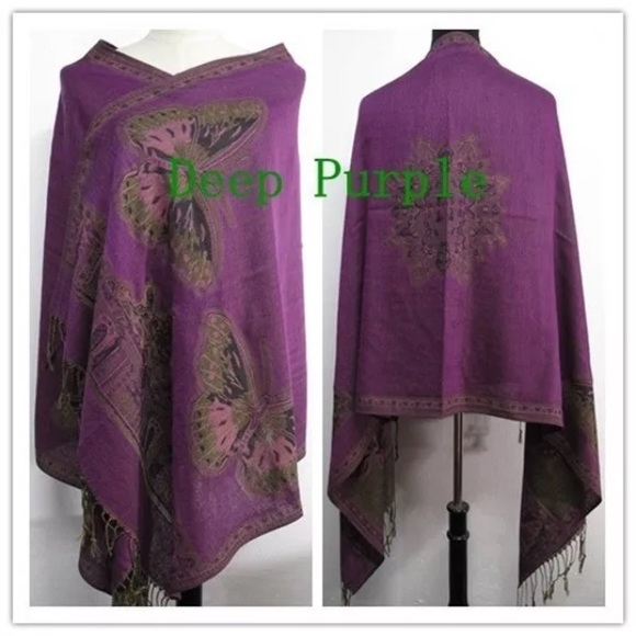 Private label Accessories - Purple Double Sided Pashmina/Scarf/Wrap