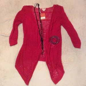 ⛔️SOLD⛔️ See through hot pink cardigan