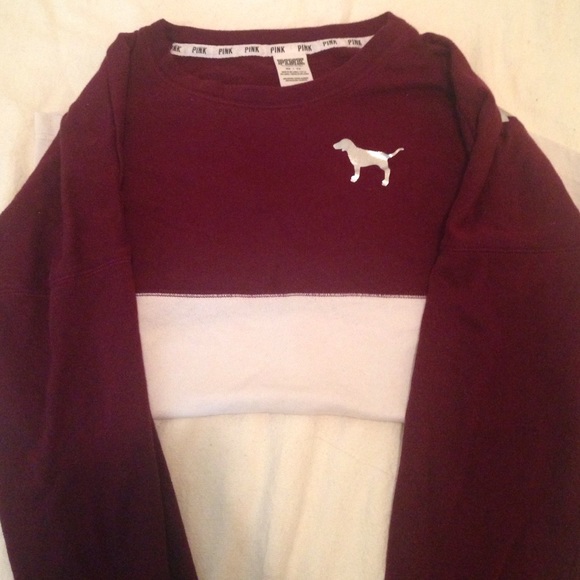 Victorias Secret Pink Shiny Varsity Crewneck
