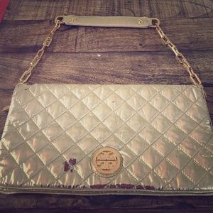 Very loved Gold Tory burch clutch/small purse.