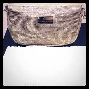 Jimmy Choo Rella Gold Glitter Metallic Clutch