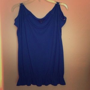 cold shoulder blue top