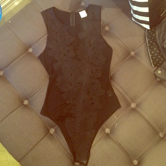 Small sheer black body suit