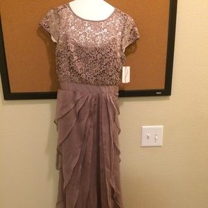 Beautiful taupe evening gown, never worn!