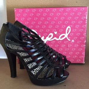Qupid Black caged pumps Women's 7.5