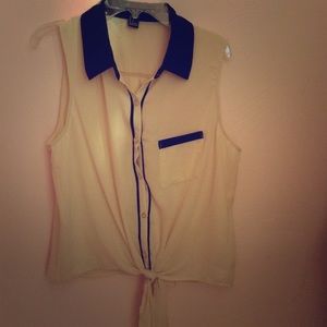 cream and black tank top