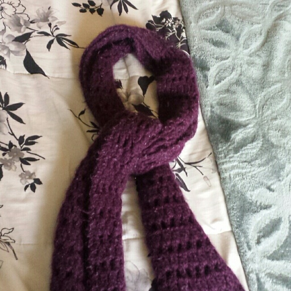 Simple Purple Knitted Scarf