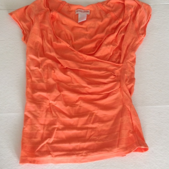 Guess..orange striped tshirt