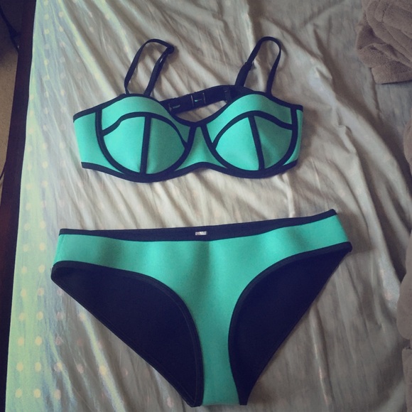 NWOT mint blue neoprene bikini👙