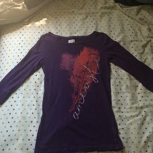 American Eagle 3/4 sleeved purple tee