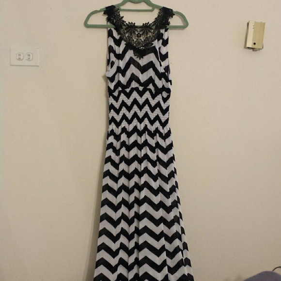 Black and white maxi dress
