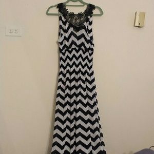 Black and white maxi dress