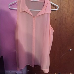 Sheer sleeveless blouse