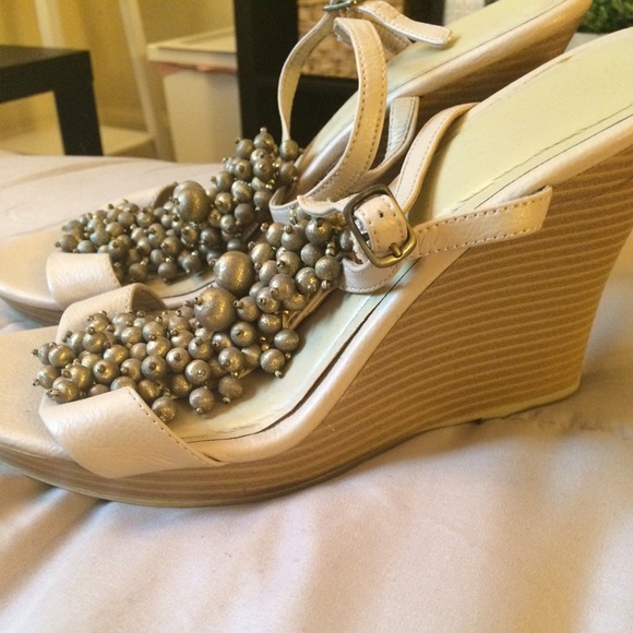 Gold Beaded Wedges