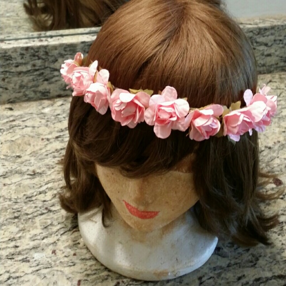 Pink flower headband