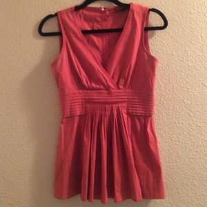 BCBG Maxazria XXS Red Coral Top with Zipper back