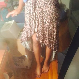 Floral high low skirt